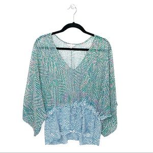 Cabi | Style #731 Printed Tie Waist Blouse